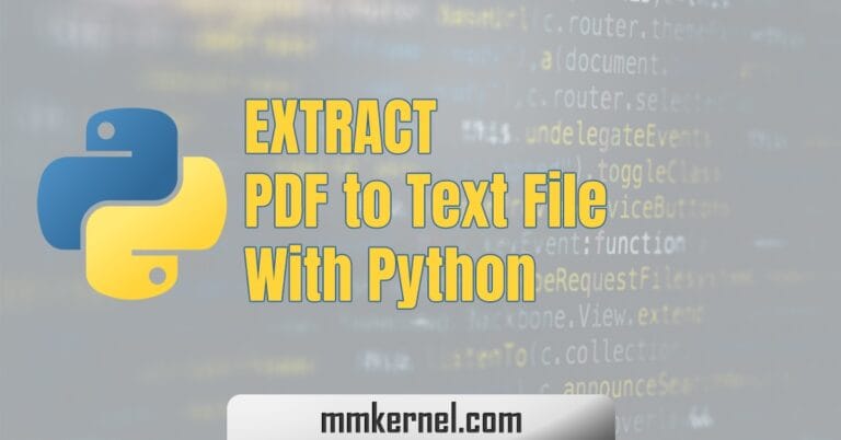 Extract PDF to Text File With Python