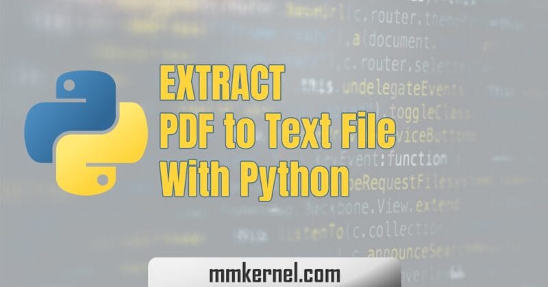 Extract PDF to Text File With Python