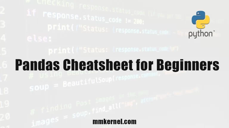 Pandas Cheatsheet for Beginners 