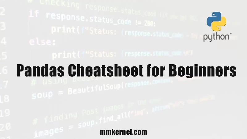 Pandas Cheatsheet for Beginners