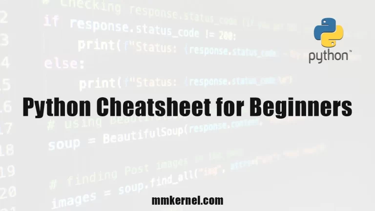 Python Cheatsheet for Beginners